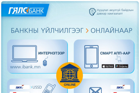 Төрийн банкны үйлчилгээг гэрээсээ цахим сувгуудаа ашиглан онлайнаар авах боломжтой