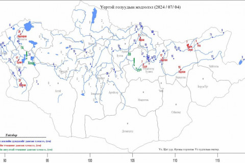 Наадмын өдрүүдэд хэрлэн гол үерийн түвшинг давах эрсдэлтэй байна