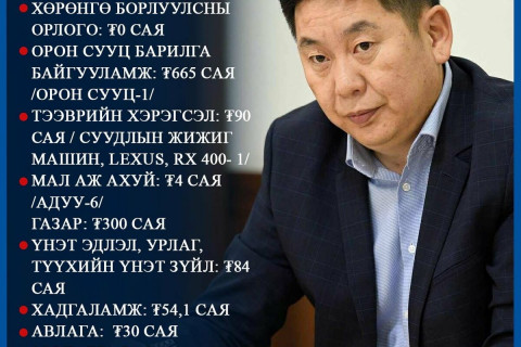 Ж.Ганбаатарын “хүн“ Ө.Сумъяабаатарын орлого 76 сая болж нэмэгдсэн, 300 саяар үнэлэгдэх газартай