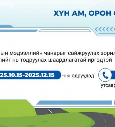 Хүн ам, орон сууцны завсрын тооллогод хамрагдах ЗААВАР