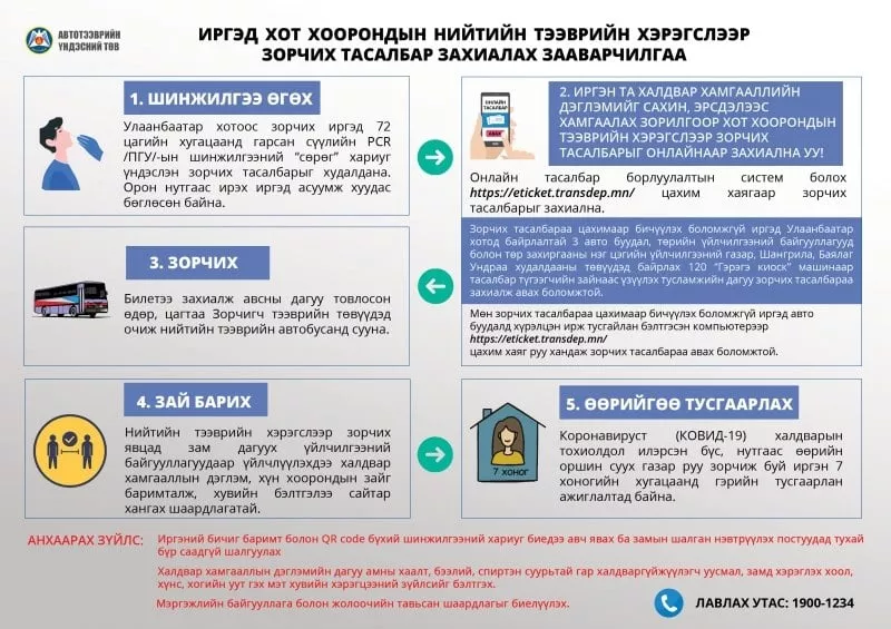 Хот хооронд зорчих иргэд eticket.transdep.mn цахим хаягаар тасалбараа захиалж байна 