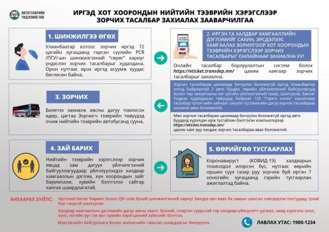 Хот хооронд зорчих иргэд eticket.transdep.mn цахим хаягаар тасалбараа захиалж байна 