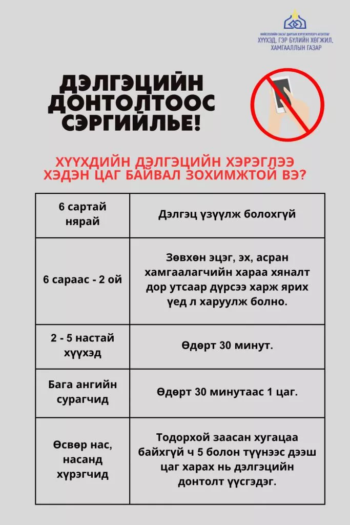 Нас насныхны өдөрт байж болох дэлгэцийн хэрэглээ