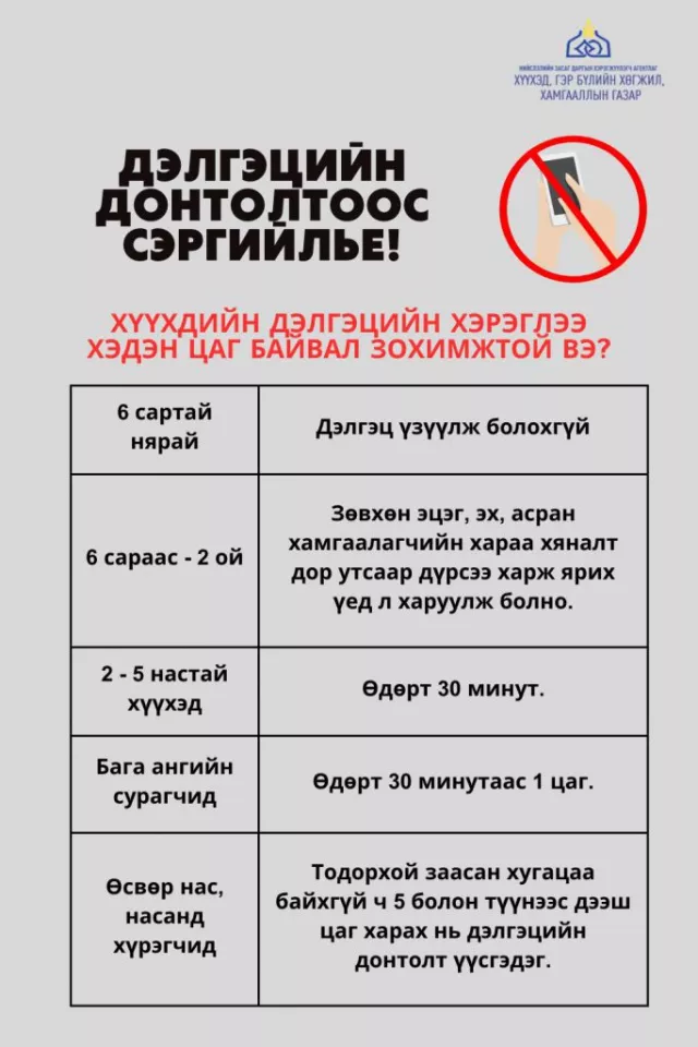 Нас насныхны өдөрт байж болох дэлгэцийн хэрэглээ