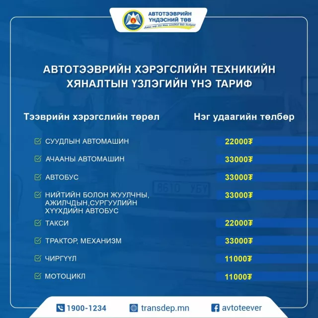 “Тээврийн хэрэгслийн үзлэг, оношилгооны үнэ нэмэгдээгүй“