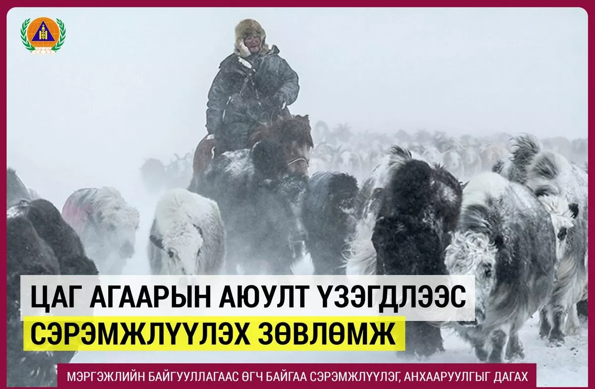 Цаг агаарын аюулт үзэгдлээс сэрэмжлүүлэх зөвлөмж