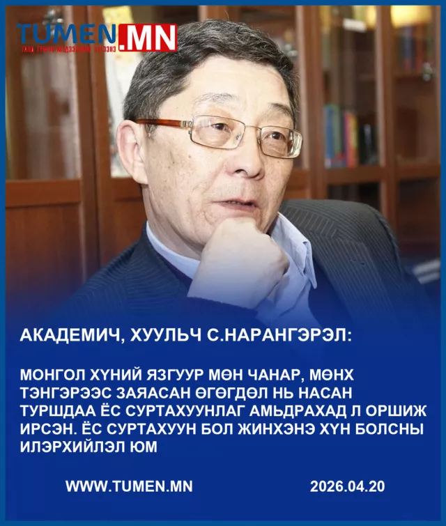 С.Нарангэрэл: Ёс суртахуун бол жинхэнэ хүн болсны илэрхийлэл юм
