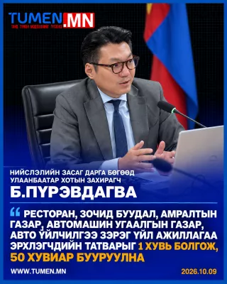 Захирагч Б.Пүрэвдагва: Ресторан, зочид буудал, амралтын газар, авто үйлчилгээний татварыг 50 хувиар багасгана