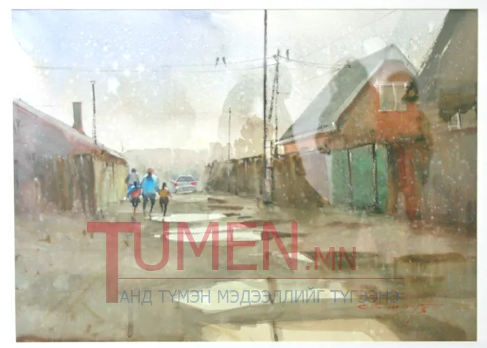 Зураач С.Мөнхбаатарын  "WATERCOLOUR " уран бүтээлийн үзэсгэлэнгийн бүтээлүүдээс