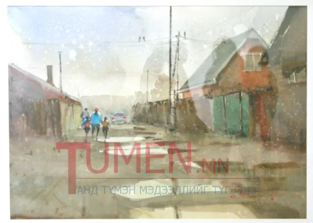 Зураач С.Мөнхбаатарын  "WATERCOLOUR " уран бүтээлийн үзэсгэлэнгийн бүтээлүүдээс